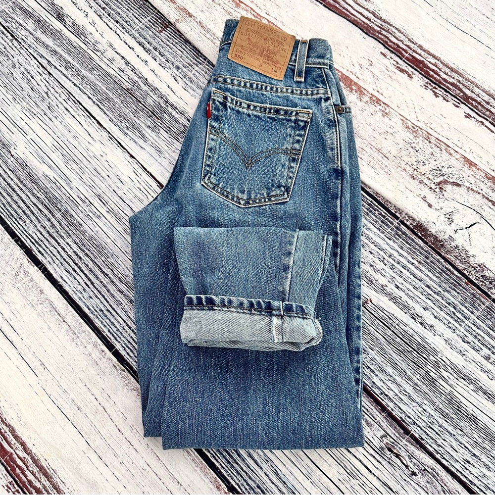 Vintage 90’s Levi’s 550 Relaxed Fit Tapered Leg High Rise Jeans - Picture 2 of 11